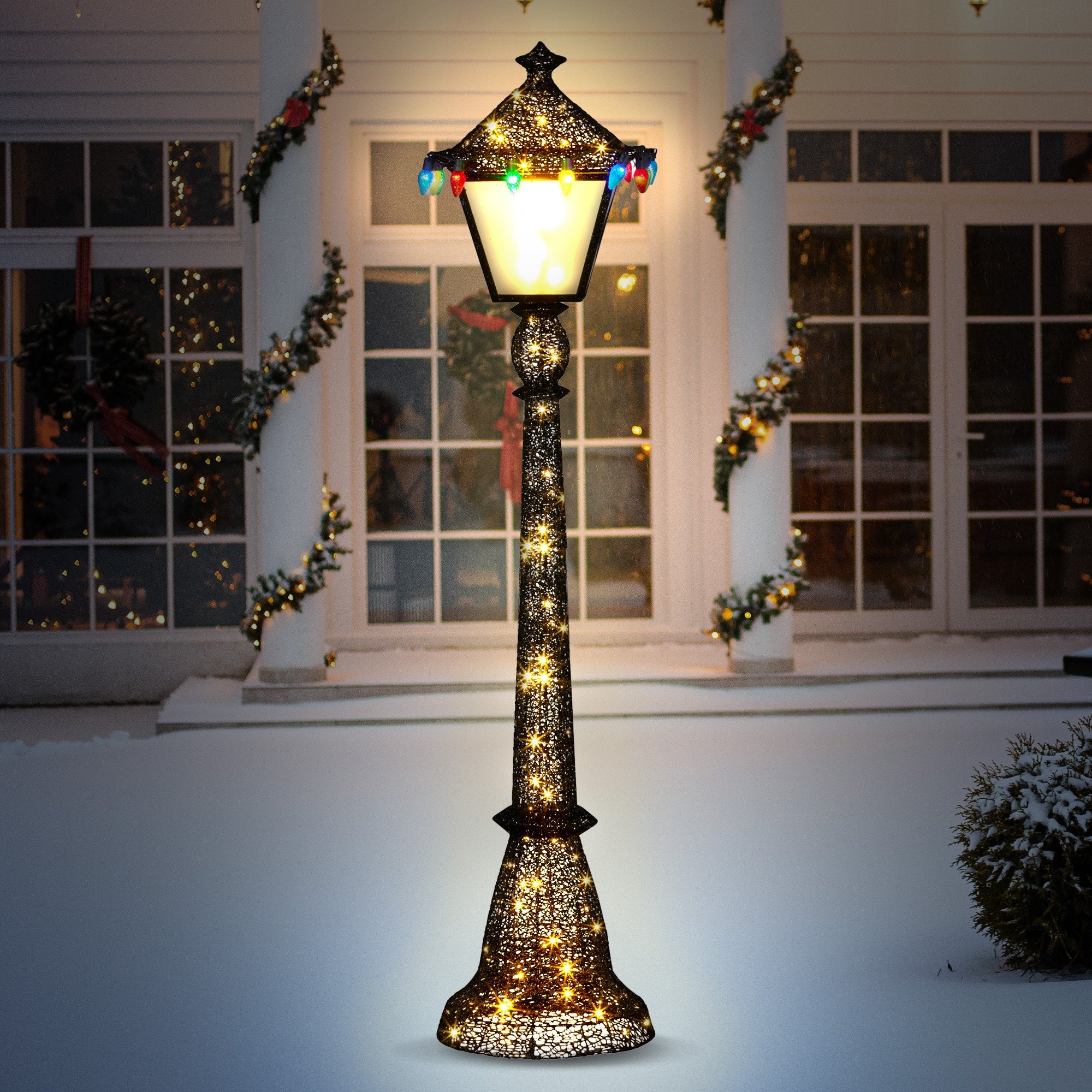 1.8M Christmas Lamp Post Display – LED & Multi-Colour C9 Lights