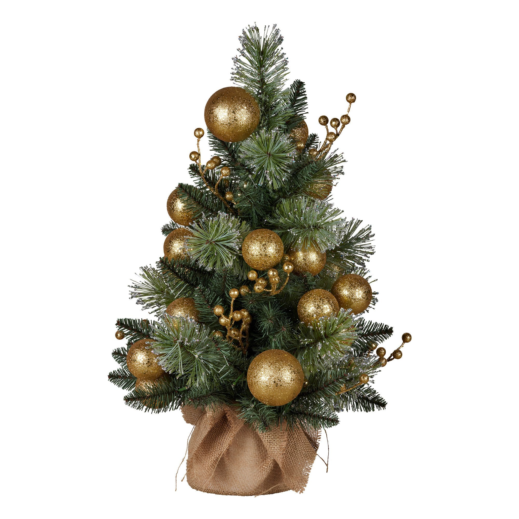 61CM Battery-Operated Christmas Tabletop Tree – Warm White LED Lights