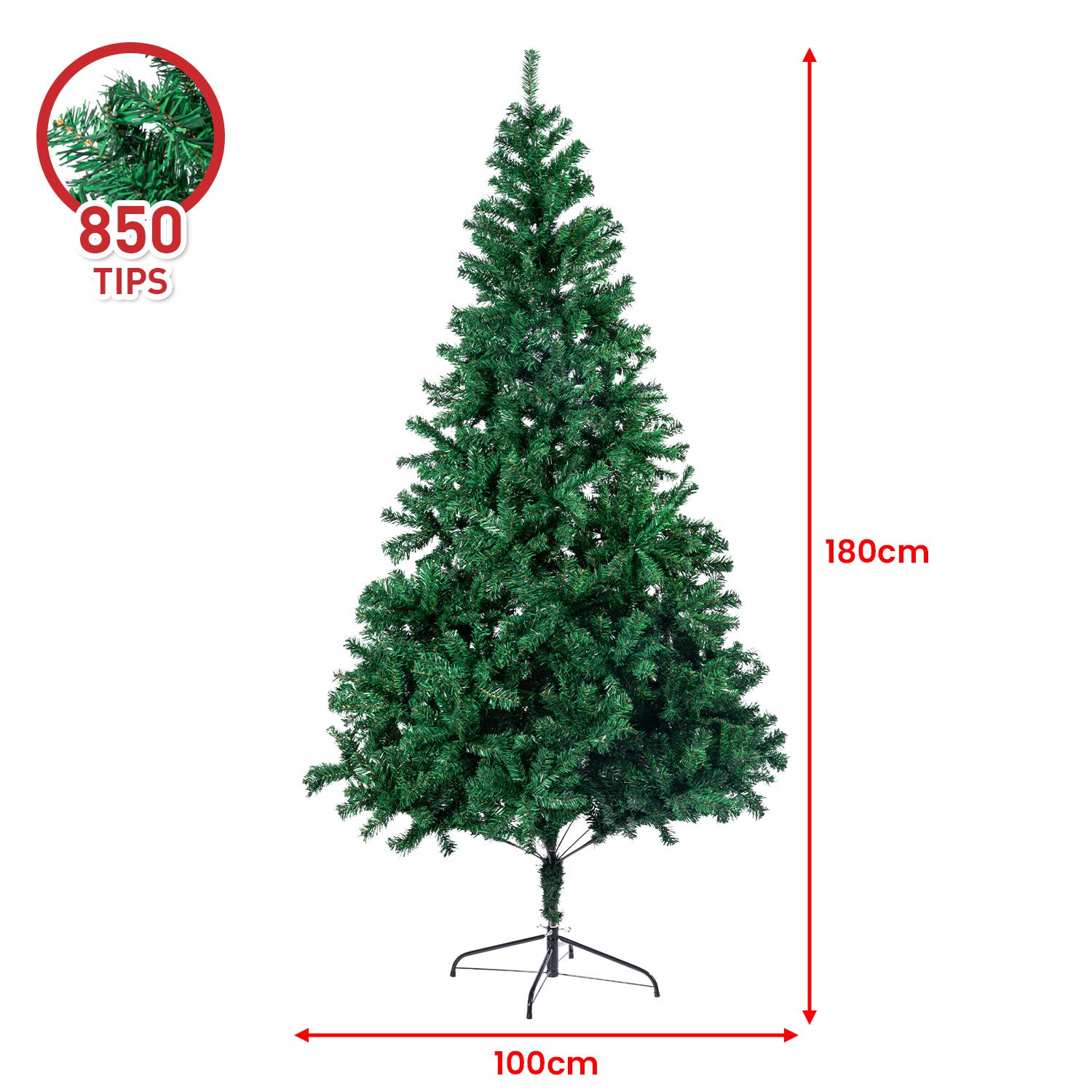 6FT Green Artificial Christmas Tree – 850 Tips