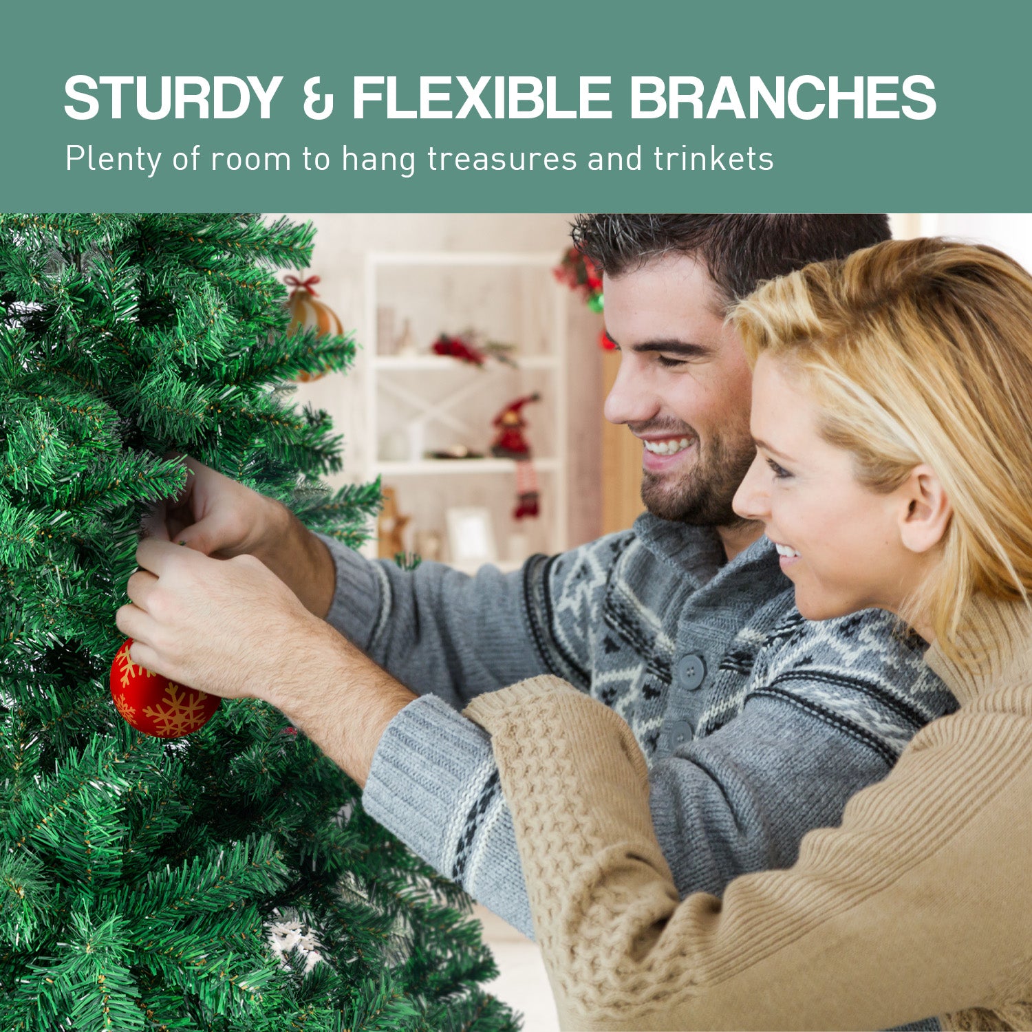 6FT Green Artificial Christmas Tree – 850 Tips