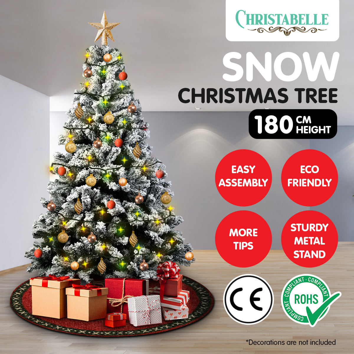 6FT Snow-Tipped Artificial Christmas Tree – 850 Tips