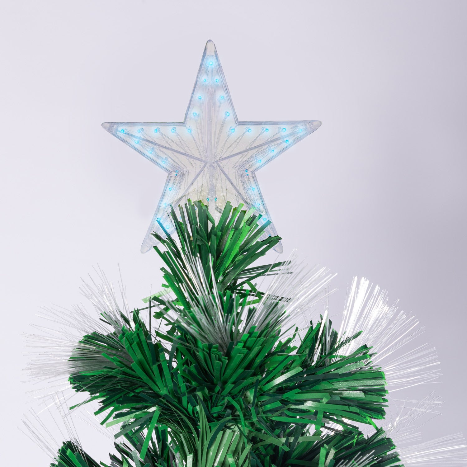 6FT Enchanted Fibre Optic Christmas Tree – Pre-Lit with Star Ornaments & Topper
