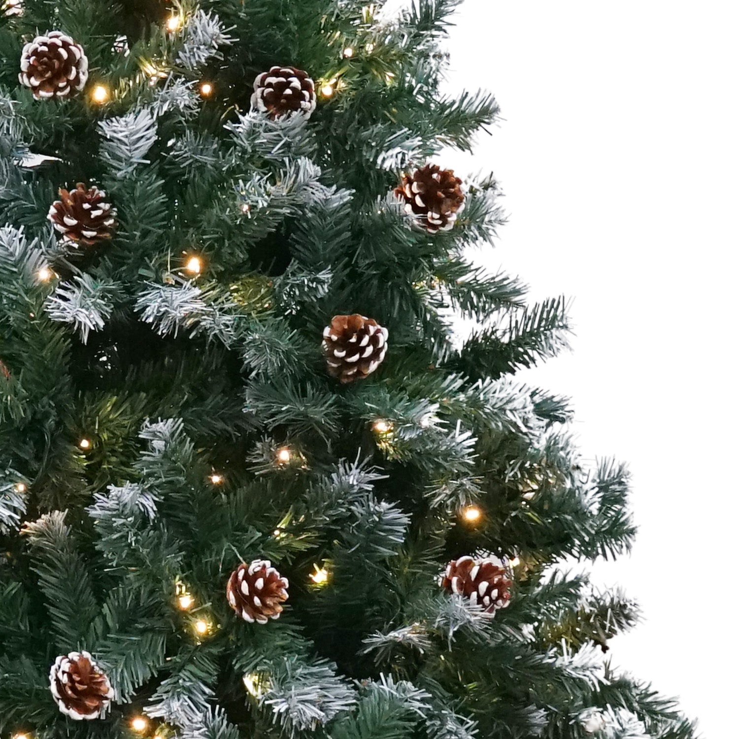 8FT Pre-Lit LED Christmas Tree with Pine Cones – 1600 Tips, 600 LEDs