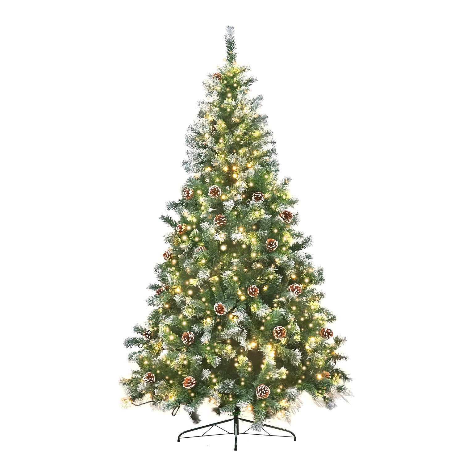 9FT Pre-Lit LED Christmas Tree with Pine Cones – 2030 Tips, 750 LEDs