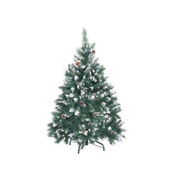 4FT Snowy Pine Cone Christmas Tree – 390 Tips, Unlit