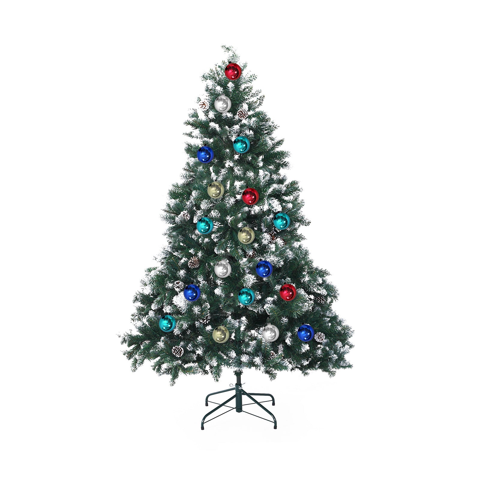 5FT Snowy Pine Cone Christmas Tree – 720 Tips, Baubles, Unlit