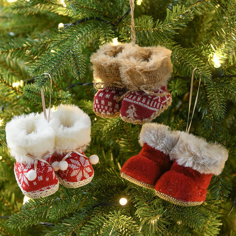 Knitted Christmas Boot Ornaments – Set of 3 Festive Slipper Decorations 🧦