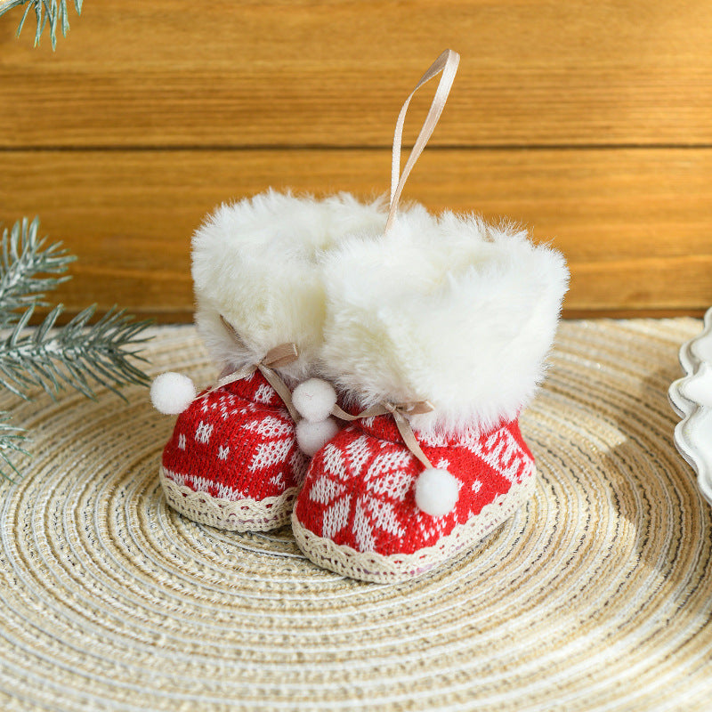 Knitted Christmas Boot Ornaments – Set of 3 Festive Slipper Decorations 🧦