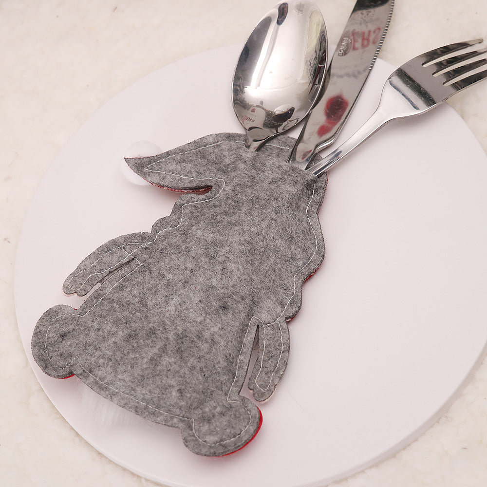 Christmas Gnome Cutlery Holder – 10-Pack Festive Silverware Pouches in Single Design 🧙‍♂️