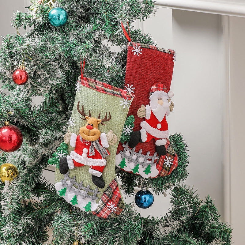 Set of 4 Christmas Character Stockings – Santa, Reindeer, Snowman & Teddy Bear 🧤