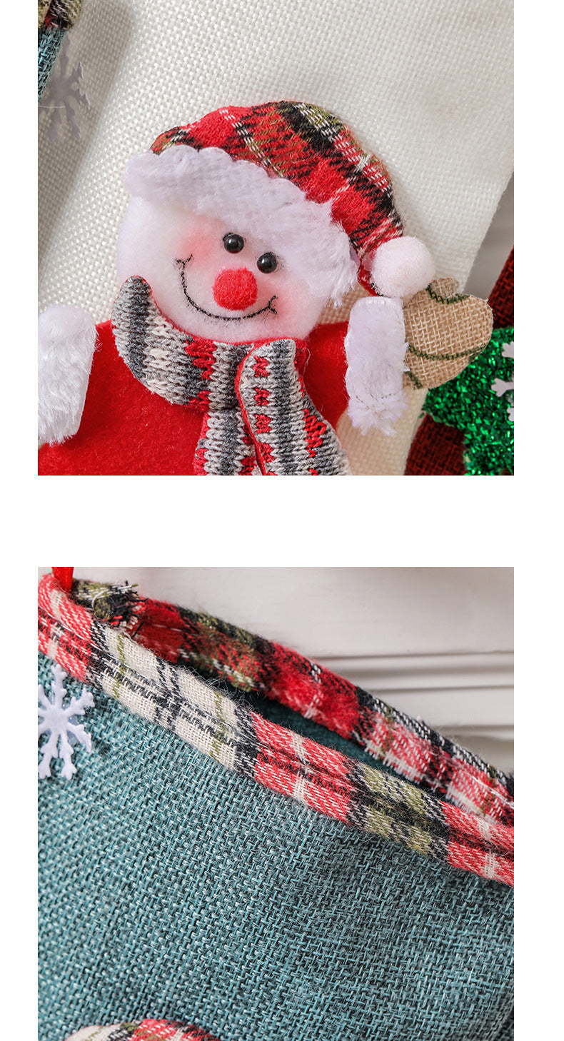 Set of 4 Christmas Character Stockings – Santa, Reindeer, Snowman & Teddy Bear 🧤