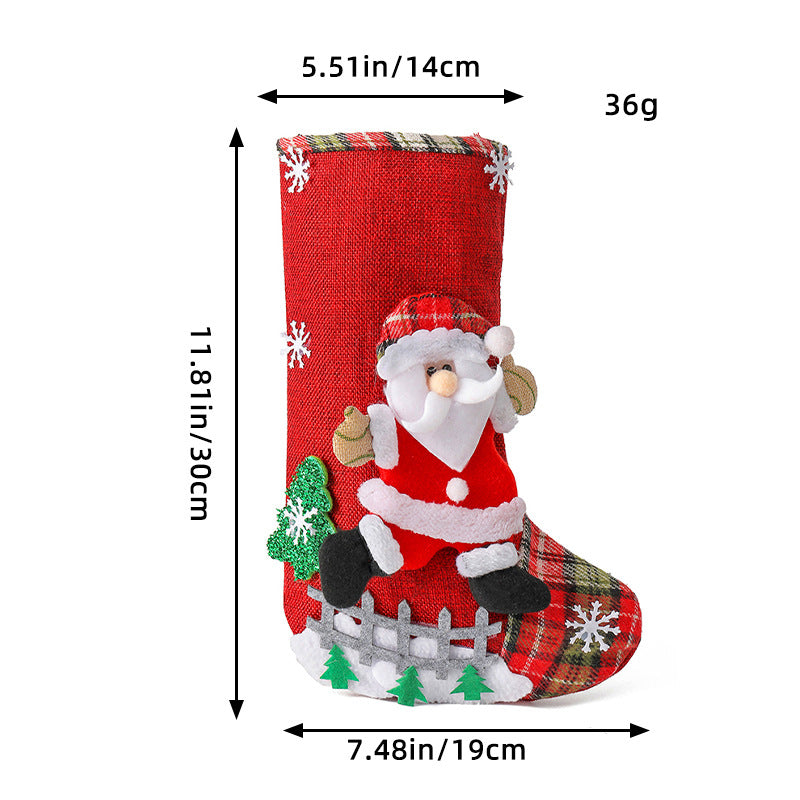 Set of 4 Christmas Character Stockings – Santa, Reindeer, Snowman & Teddy Bear 🧤