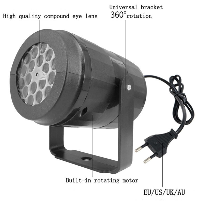 16-Pattern Rotating LED Christmas Projector Light – Indoor Festive Display with Snowflakes, Santa & More ❄️