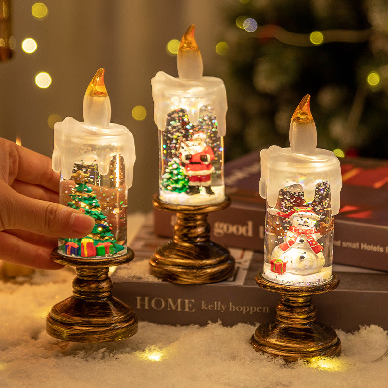Festive Christmas Candle Lights – LED Snow Globe Holiday Set (4 Designs) 🕯️