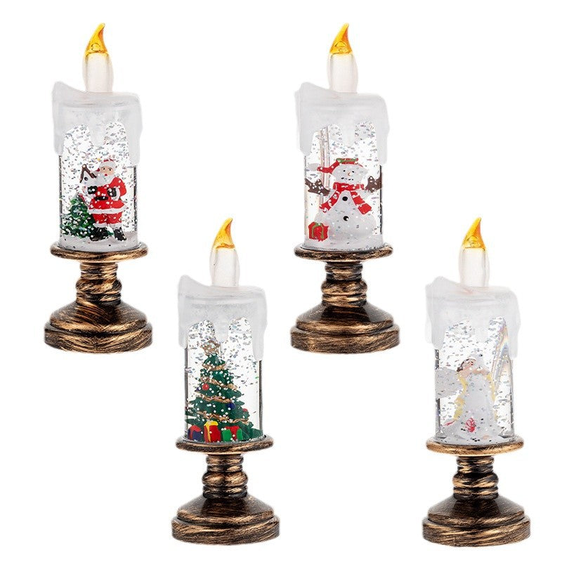 Festive Christmas Candle Lights – LED Snow Globe Holiday Set (4 Designs) 🕯️