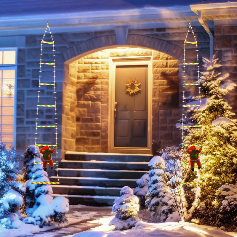 Festive Climbing Santa LED Ladder Light – USB Powered Outdoor Hanging Decoration with Remote