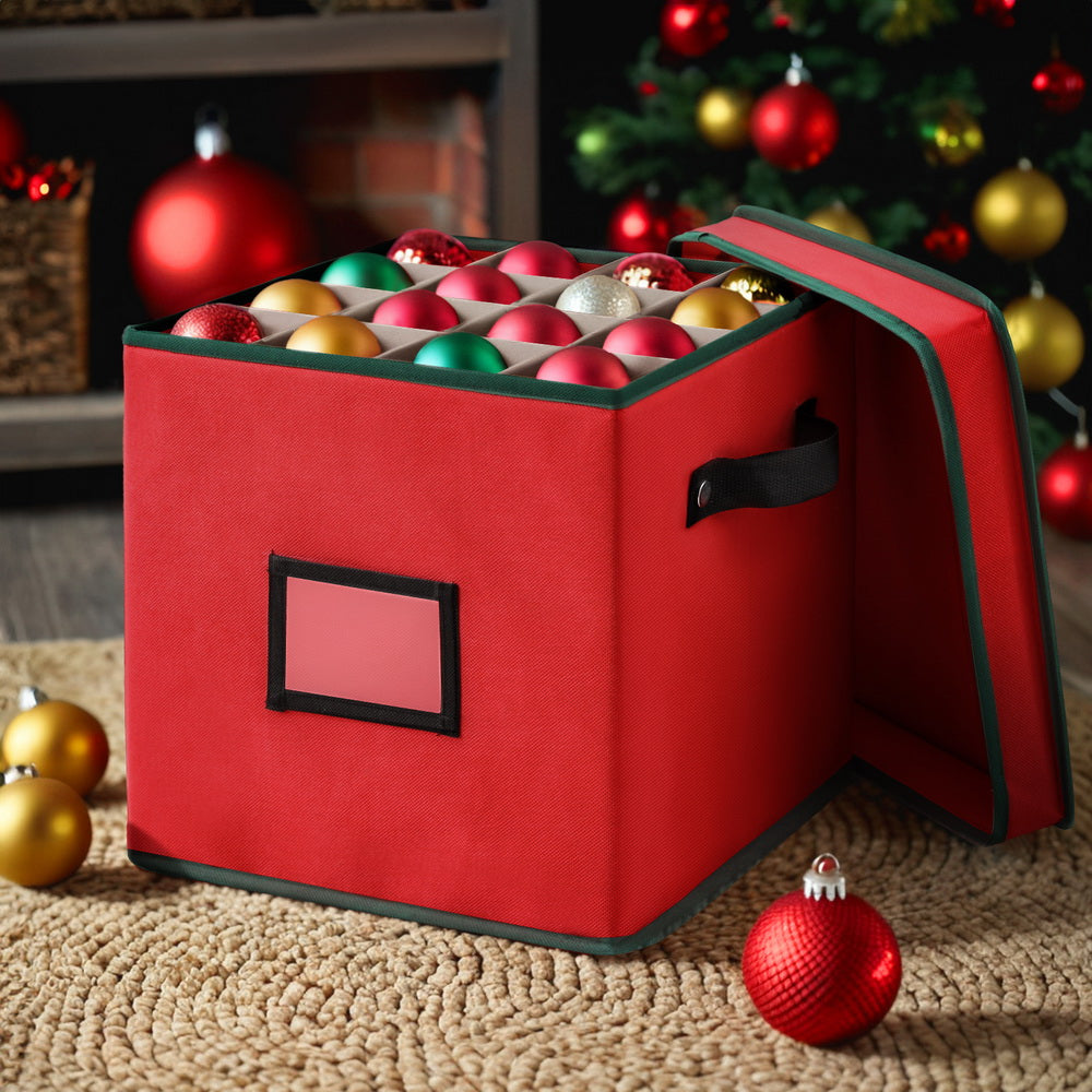 Christmas Bauble Storage Box – 64-Divider Dust-Proof Organiser