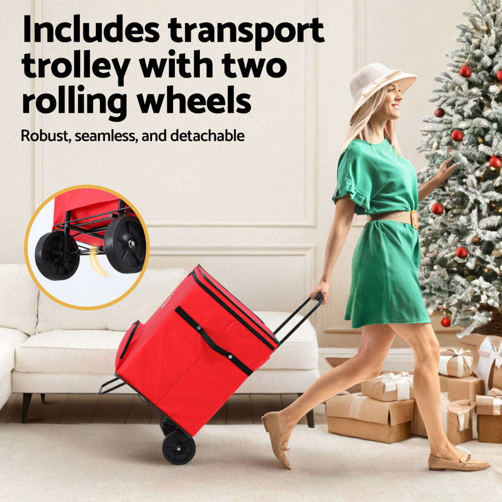 Christmas Ornaments Storage Cart – 125-Divider Dust-Proof Organiser