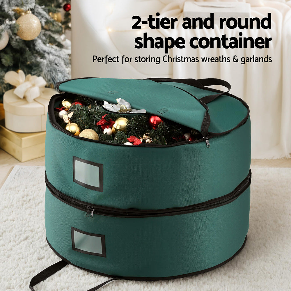 60cm 2-Tier Christmas Garland & Wreath Storage Bag