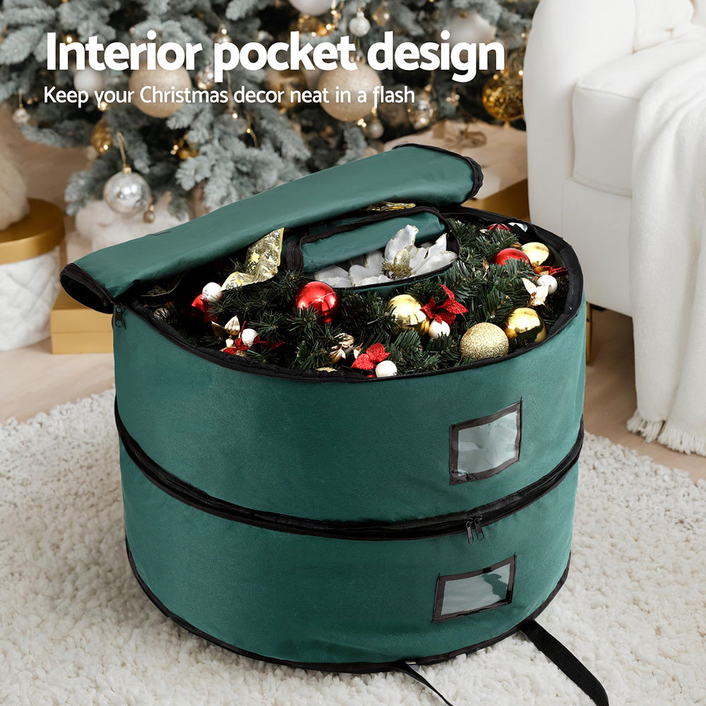 60cm 2-Tier Christmas Garland & Wreath Storage Bag