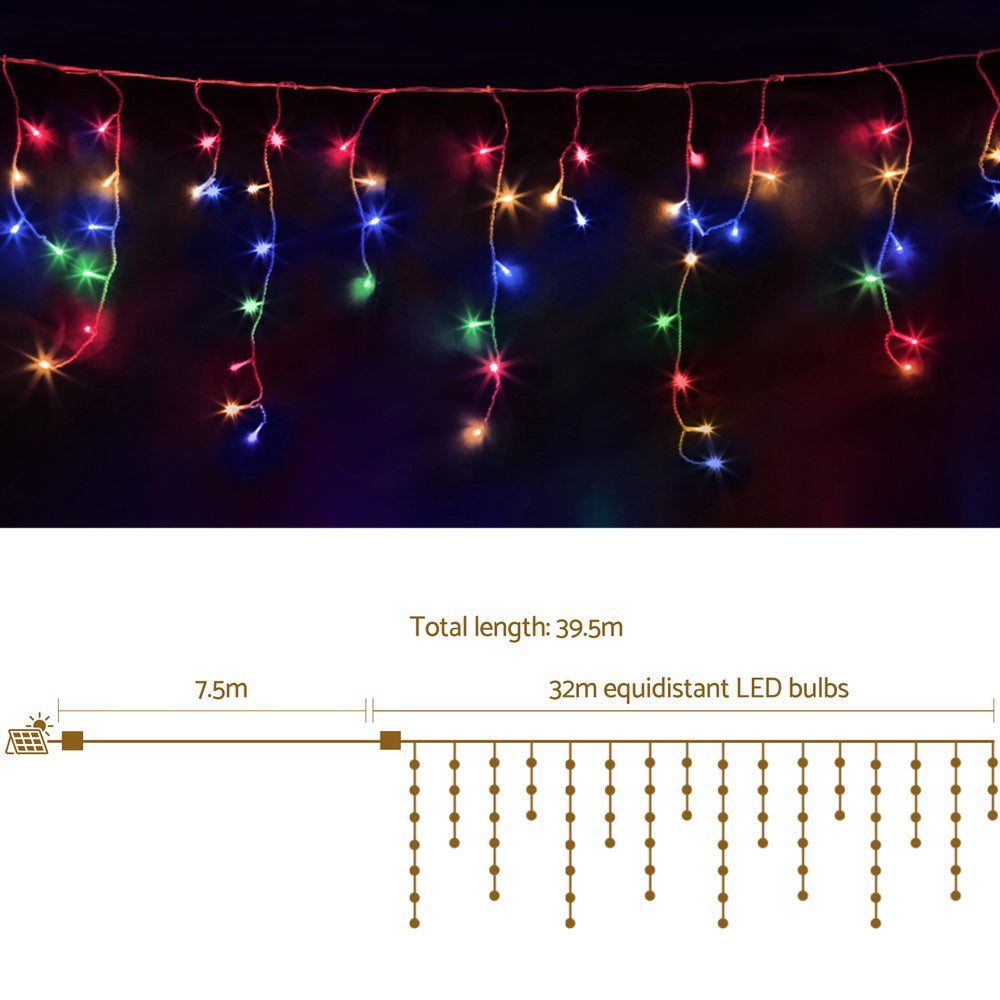 Light Up Your Holidays with Jingle Jollys 32M Solar Icicle Lights – Multi-Colour or Warm White ✨