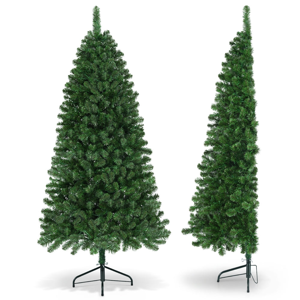 6FT Half-Corner Christmas Tree – 200 Multi-Colour LED Pre-Lit with 8 Modes