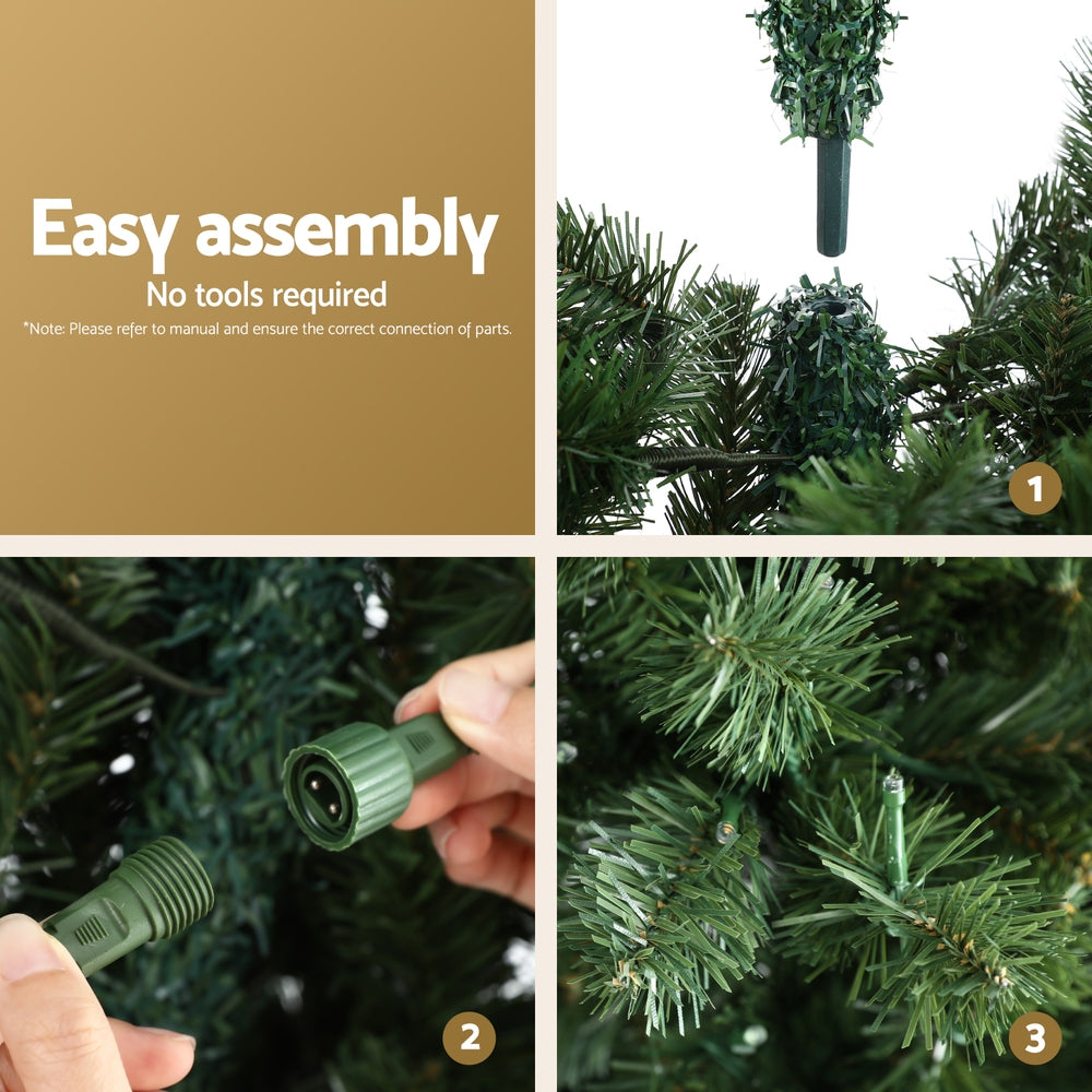 6FT Half-Corner Christmas Tree – 200 Multi-Colour LED Pre-Lit with 8 Modes