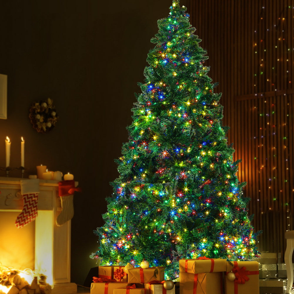 7FT Pre-Lit Fir Christmas Tree with 1134 Multicolour LEDs & Bushy PVC Tips