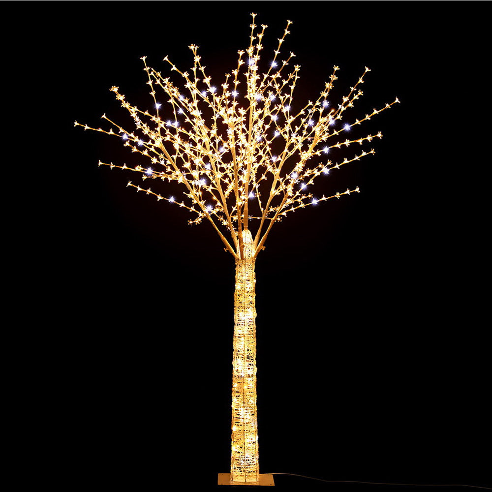 7FT Cherry Blossom Christmas Tree with 780 Dual-Colour LEDs – Indoor/Outdoor Display