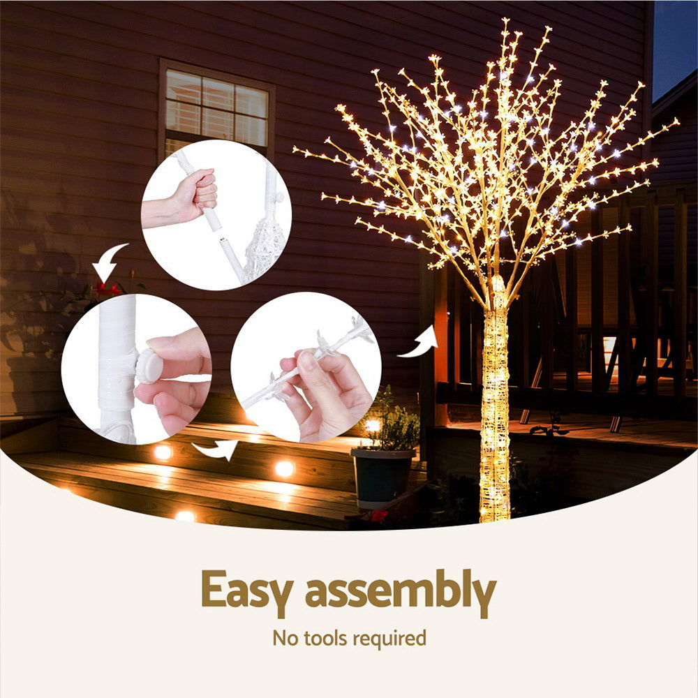 7FT Cherry Blossom Christmas Tree with 780 Dual-Colour LEDs – Indoor/Outdoor Display
