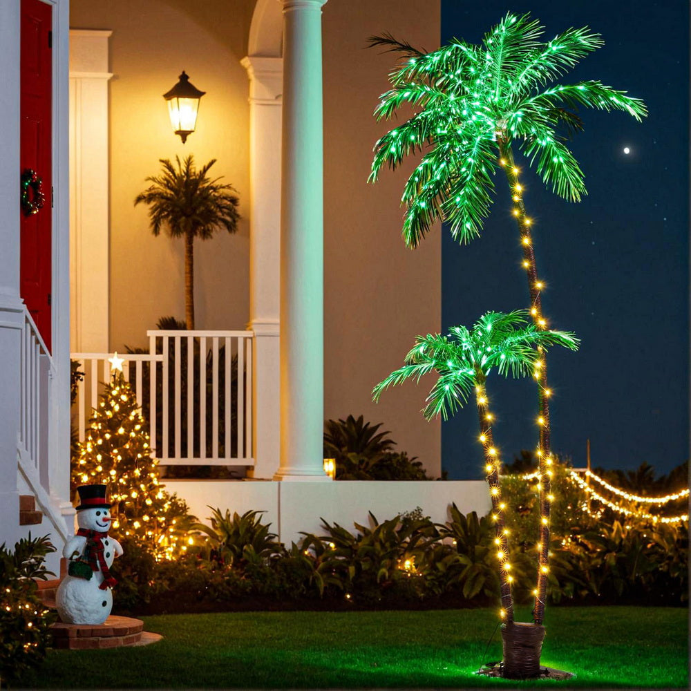 7FT LED Palm Christmas Tree - Tropical Holiday Centrepiece
