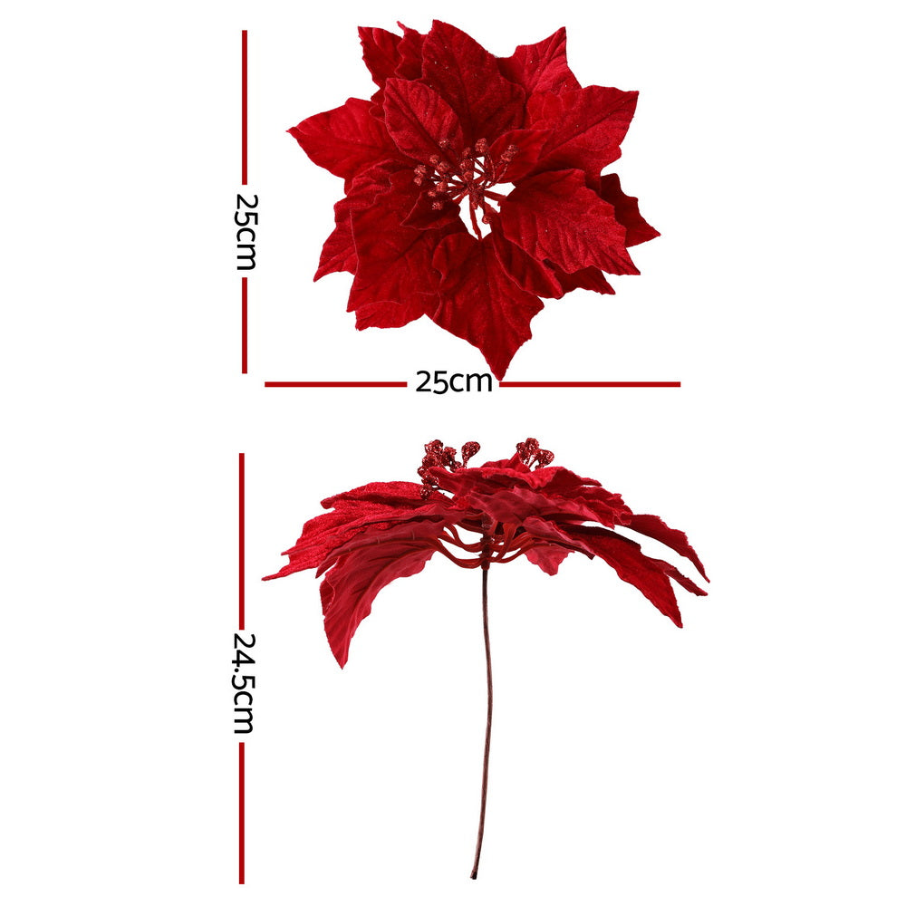 14-Piece Christmas Magnolia Flower Set – White or Red