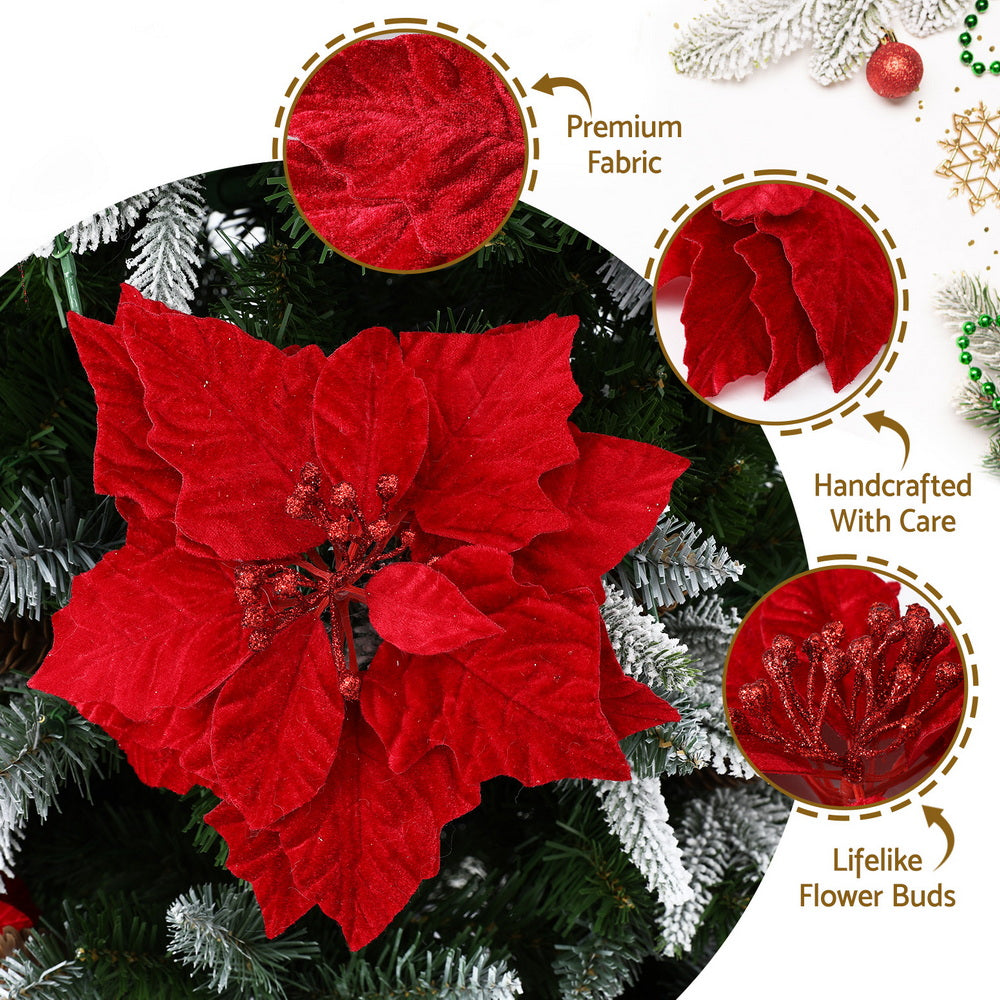 14-Piece Christmas Magnolia Flower Set – White or Red