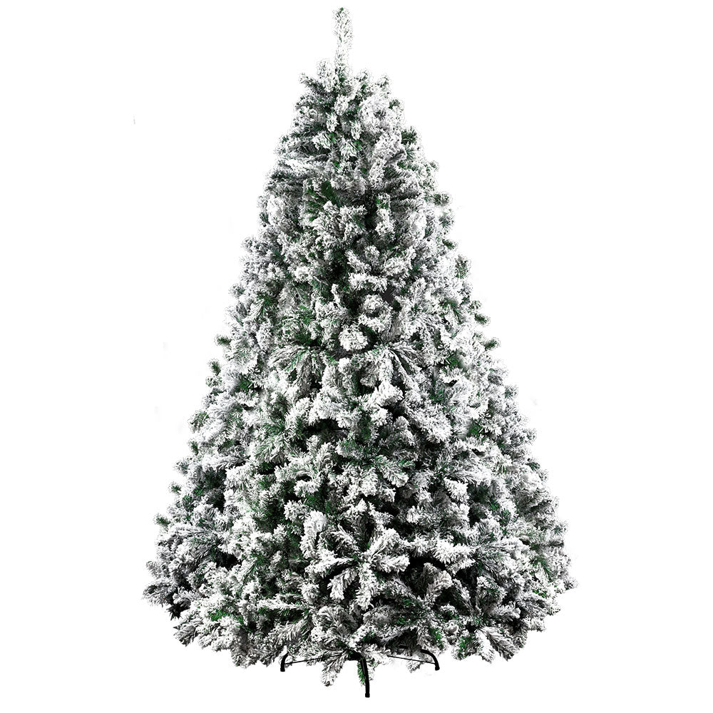 6FT Snow-Flocked Christmas Tree – 758 Tip Artificial Tree with Metal Stand