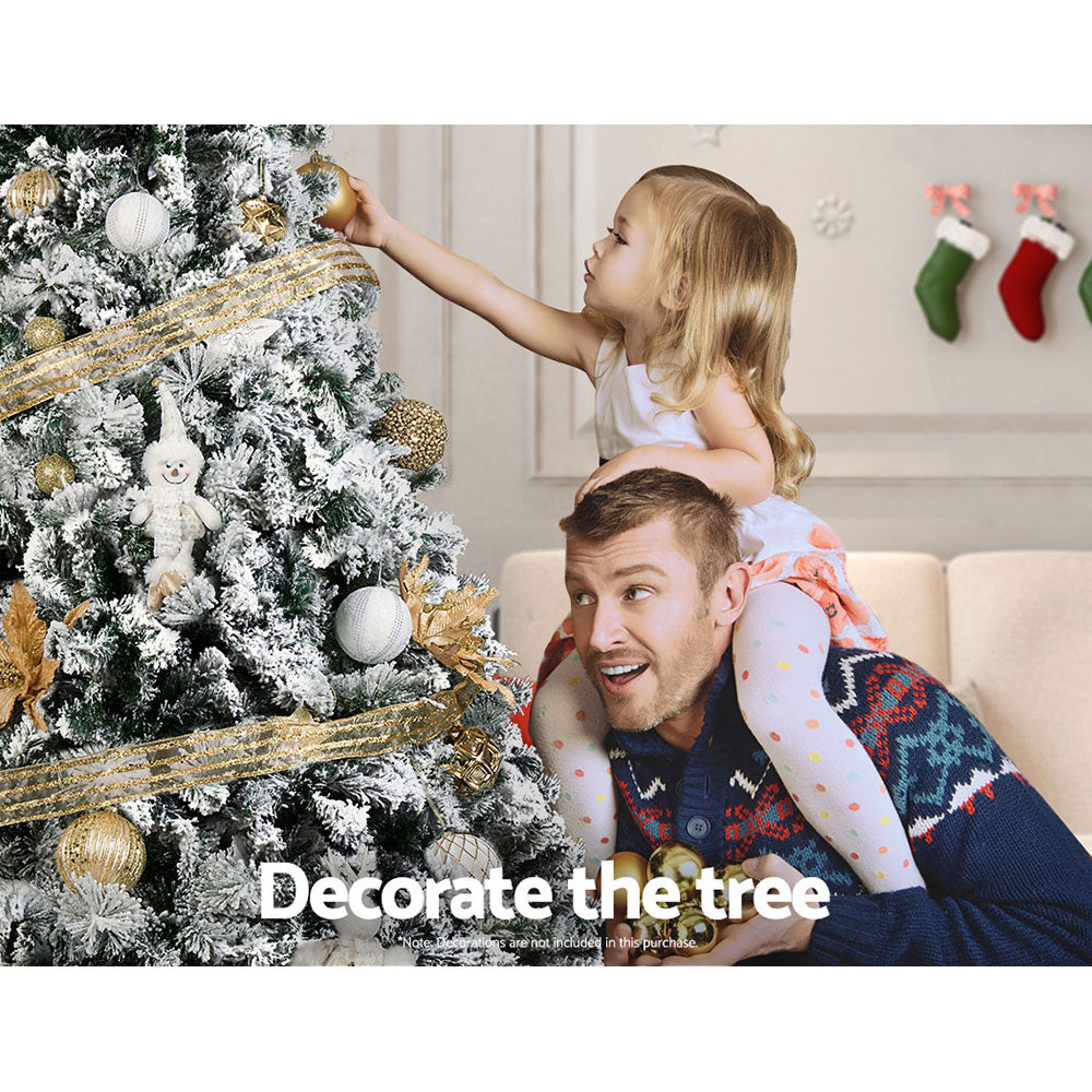 6FT, 7FT & 8FT Snow-Flocked Christmas Tree - A Lifelike Winter-Style Artificial Centrepiece