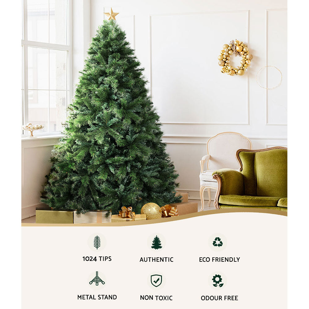 6FT, 7FT & 8FT Green Pine Christmas Tree - A Full-Shape Artificial Holiday Classic