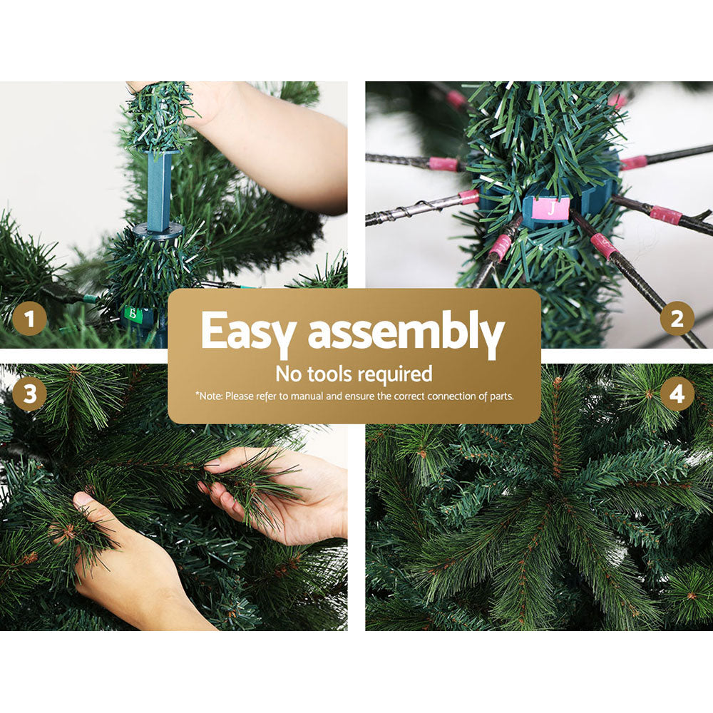 6FT, 7FT & 8FT Green Pine Christmas Tree - A Full-Shape Artificial Holiday Classic