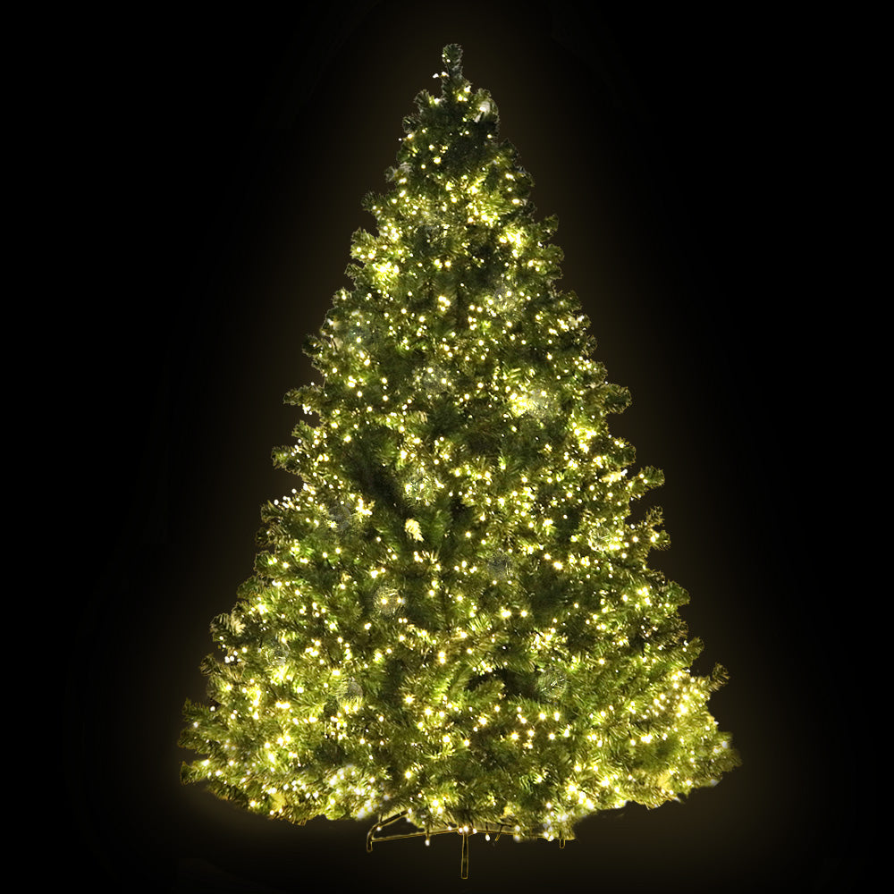 6FT Pre-Lit Green Christmas Tree – 1980 Warm White LEDs, 8 Modes