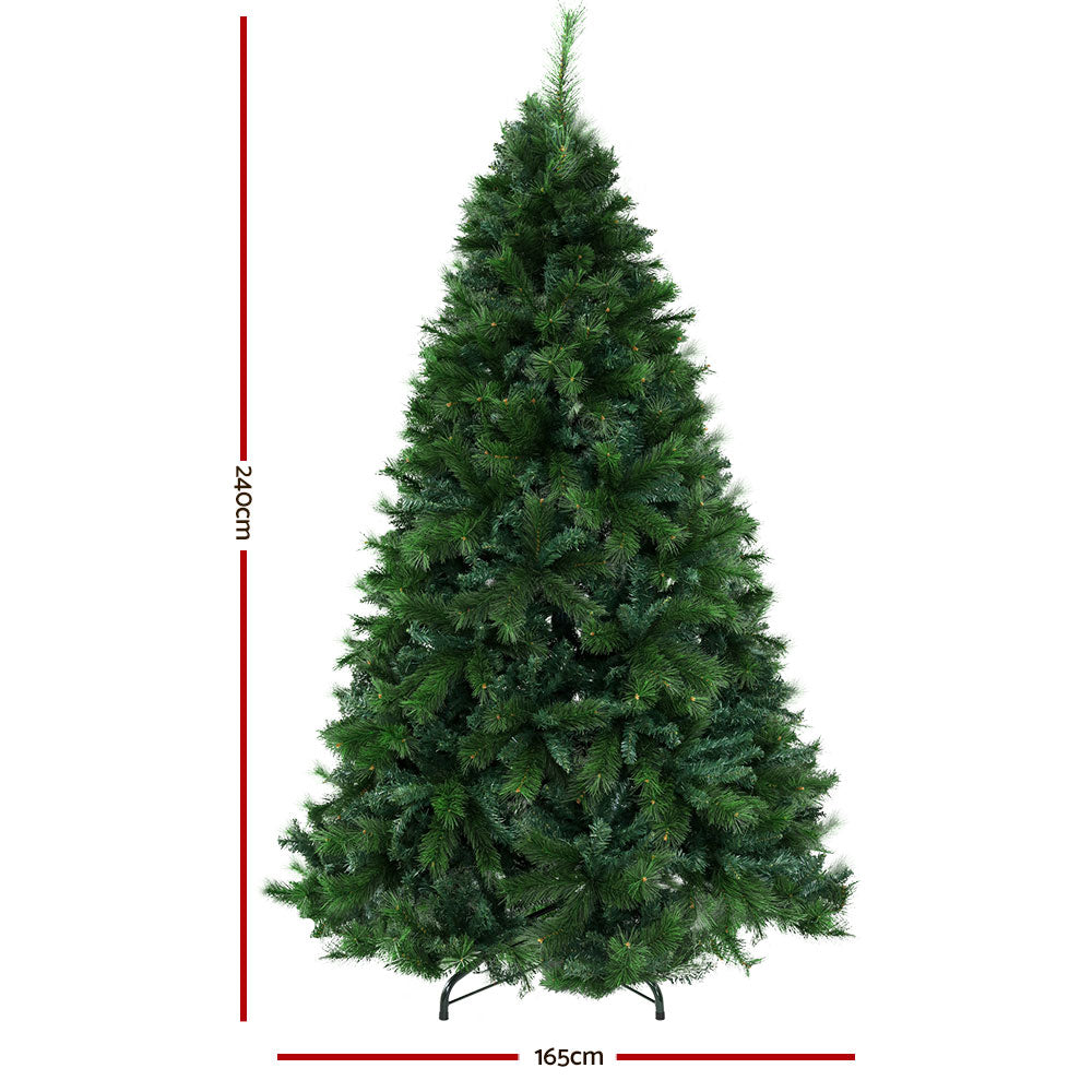 8FT Green Pine Christmas Tree – 2100 Tip Premium Artificial Tree