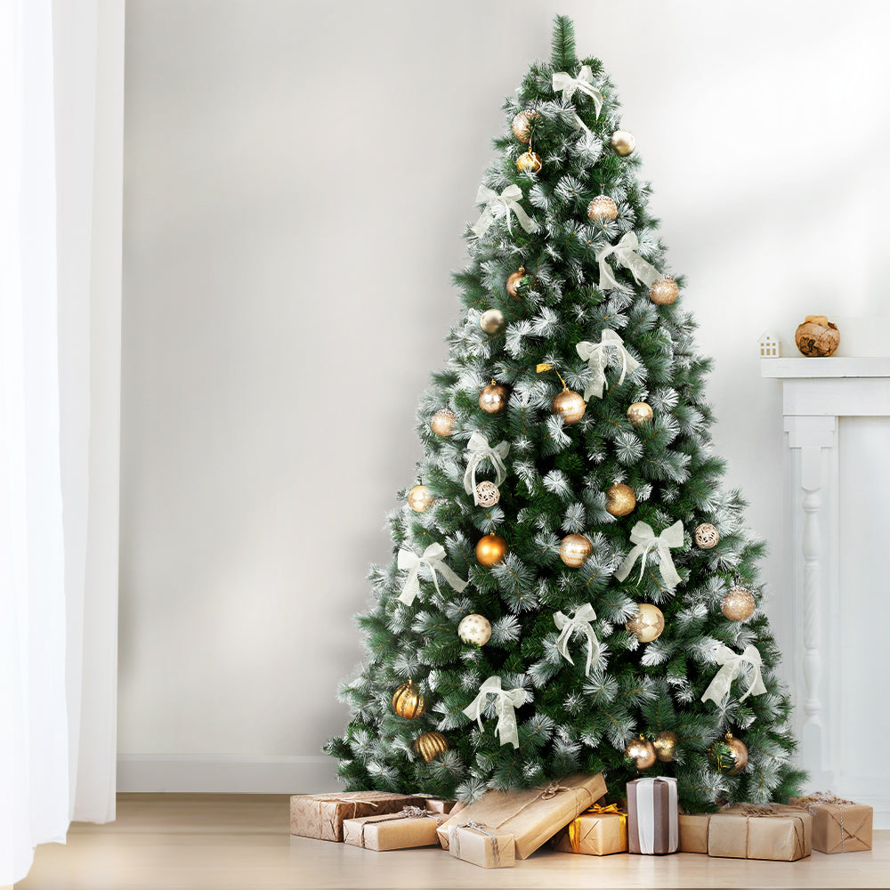 Snow-Tipped Green Pine Christmas Tree – 9FT | Full & Realistic Winter Centrepiece