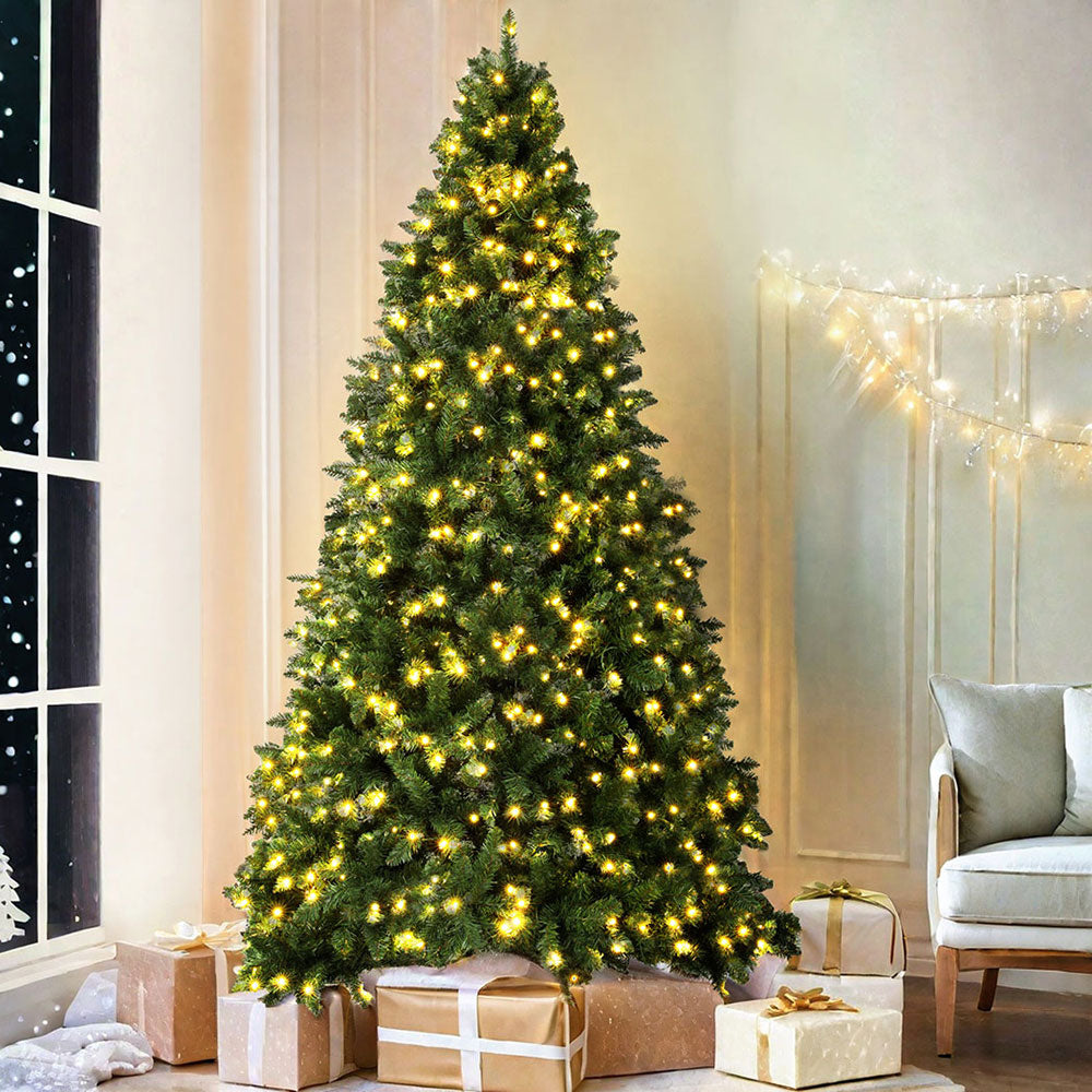 9FT Pre-Lit Christmas Tree | 750 Warm White LEDs & 2590 Tips