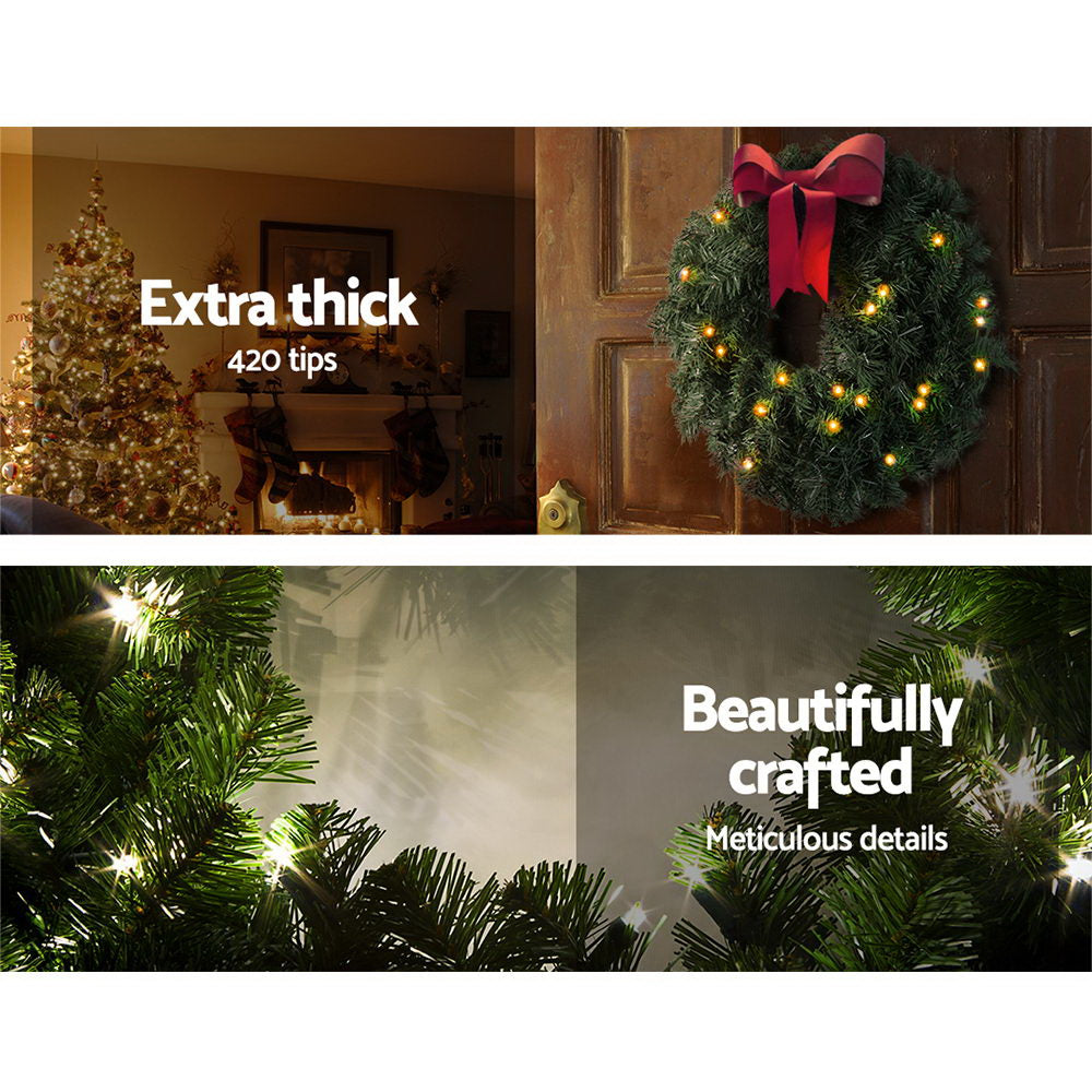 60cm Green Christmas Wreath – Lush Evergreen Holiday Decoration