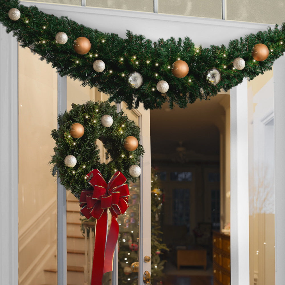 Green Christmas Garland – 1.8M / 2.1M / 2.4M Evergreen Festive Decoration