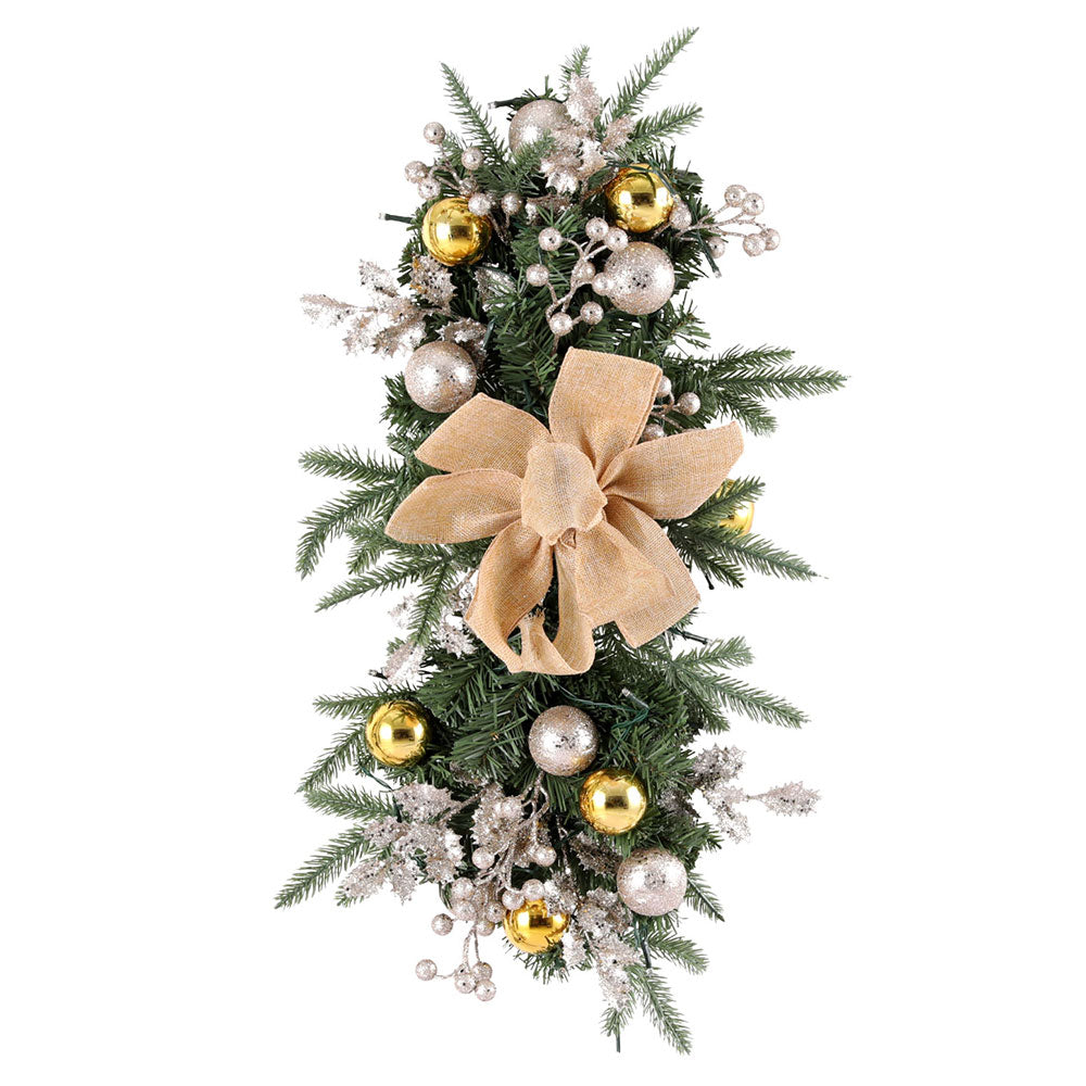 45CM Pre-Lit Christmas Wreath – 30 Warm White LEDs