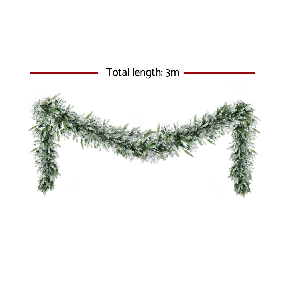 3M Pre-Lit Christmas Garland with Snow Frosted Tips
