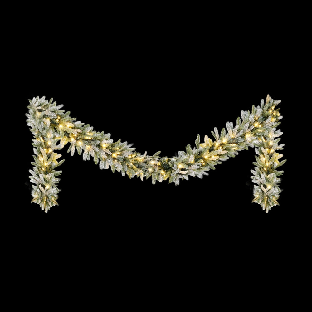 3M Pre-Lit Christmas Garland with Snow Frosted Tips