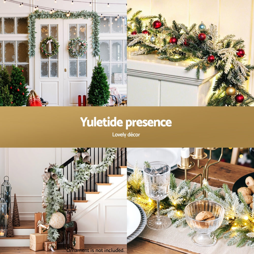3M Pre-Lit Christmas Garland with Snow Frosted Tips