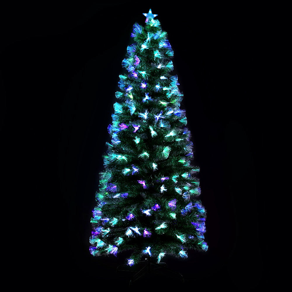 7FT Optic Fibre LED Christmas Tree – 274 Multi-Colour Lights, 20+ Modes