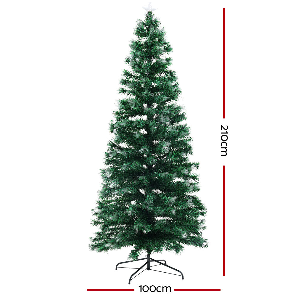 7FT Optic Fibre LED Christmas Tree – 274 Multi-Colour Lights, 20+ Modes