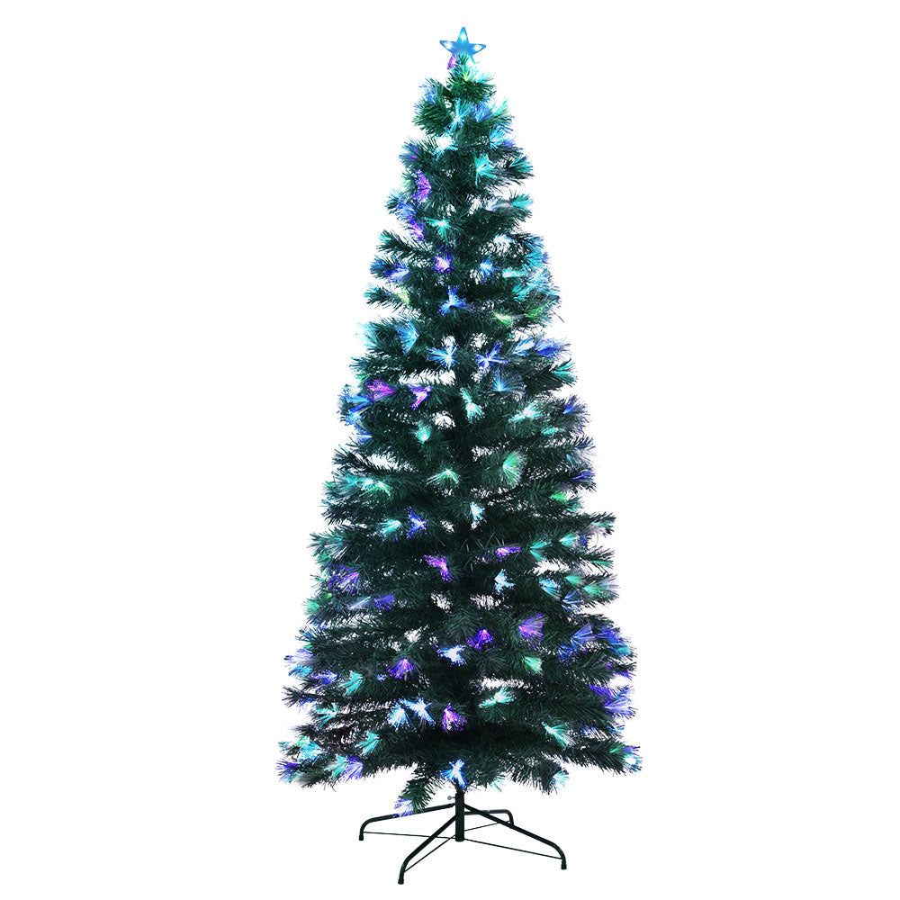 7FT Optic Fibre LED Christmas Tree – 274 Multi-Colour Lights, 20+ Modes